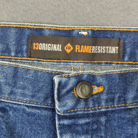 Wrangler FR Jeans Men's 36x36 Fits 36x35 Blue 13 Original Flame Resistant Denim - Picture 9 of 13